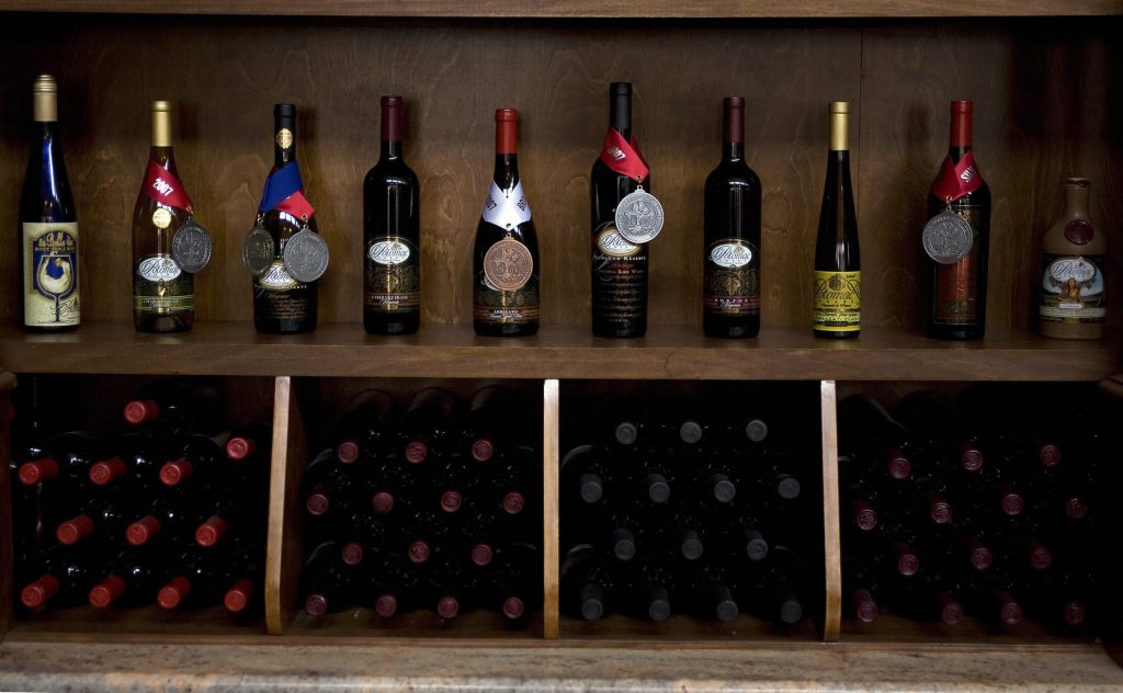 Award winning bottles of wine