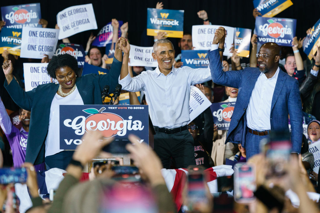 barack obama stacey abrams raphael warnock georgia