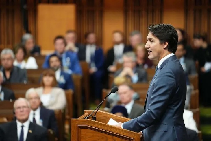 Canada Trudeau parliament Nazi applauding