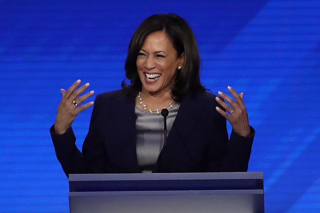 abc Democratic presidential candidate Sen. Kamala Harris (D-CA) speaks during the Democratic Presidential Debate on September 12, 2019 (Photo by Win McNamee/Getty Images)